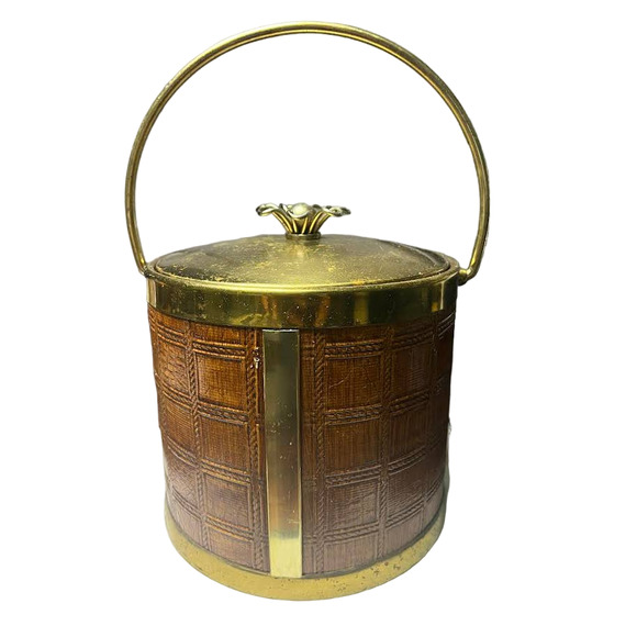 MCM Other - Vintage MCM Brass Ice Bucket Flower Handle